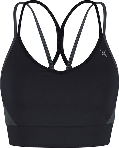 Montura - CRIMP CROSS BRA WOMAN — BLACK/PIOMBO — Vista frontale 1
