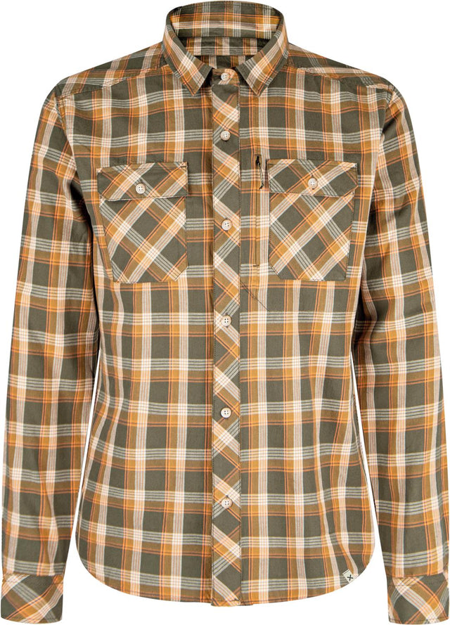 Montura - COTTON CHECK SHIRT WOMAN — VERDE SALVIA/MELON — Vista frontale 1
