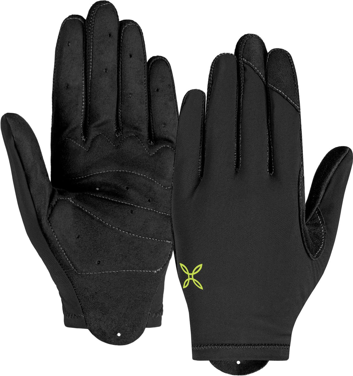 Montura - RANDO CYCLING FULLFINGER GLOVE — BLACK/VERDE LIME — Vista frontale 1