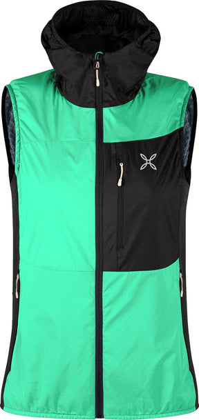 Montura - TRACCIA OCTA HOODED VEST WOMAN — BRIGHT TEAL/SHELL — Vista frontale 1