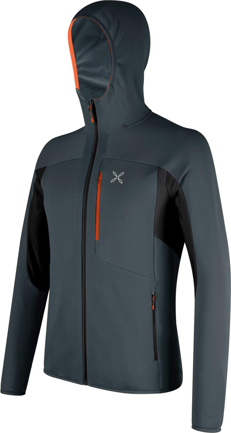 Montura - SMOOTH 2 HOODED MAGLIA — PIOMBO/ORANGE — Immagine 2