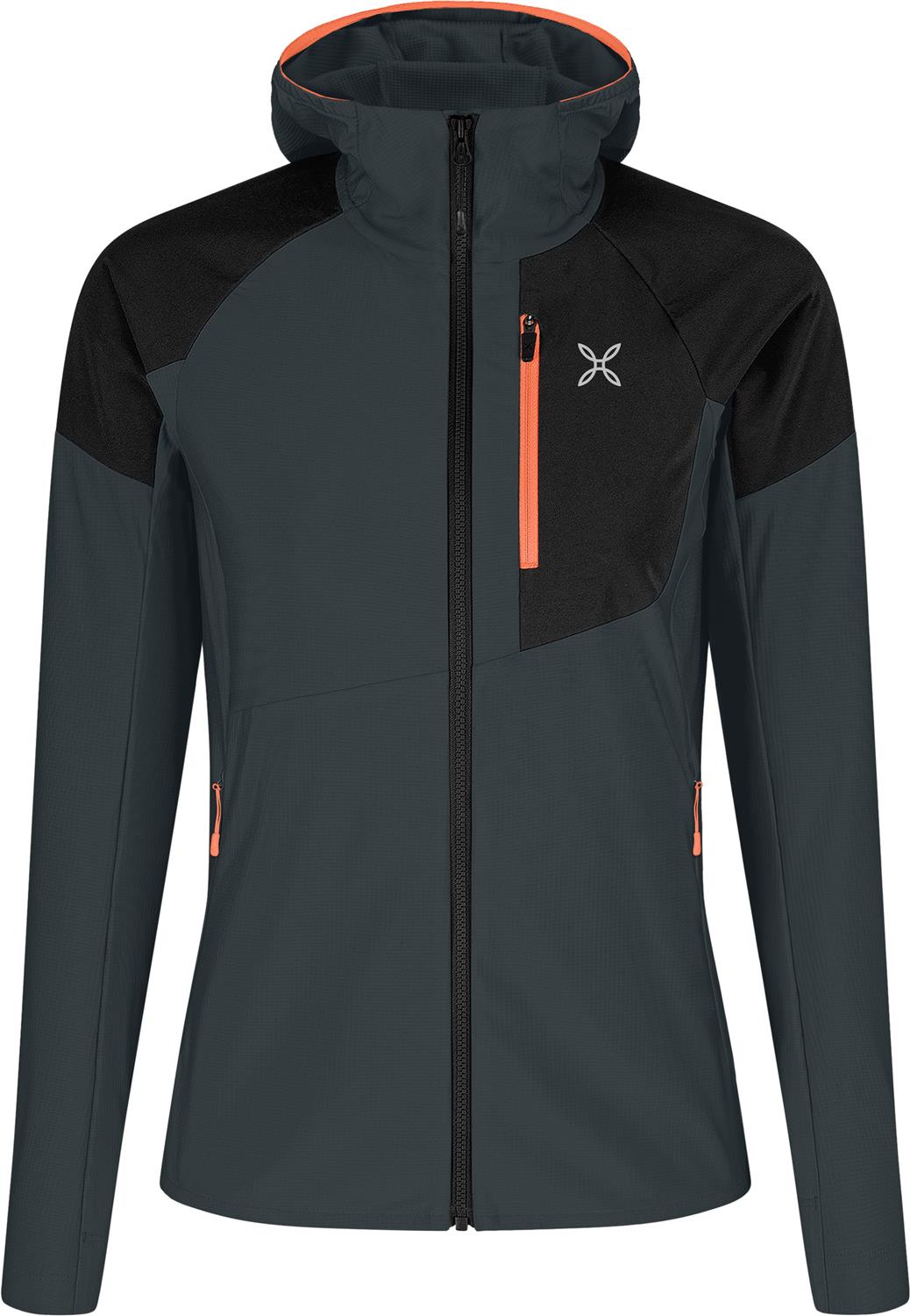 Montura - SPITZE HOODED MAGLIA WOMAN — ANTRACITE/MELON — Vista frontale 1