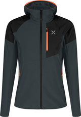 Montura - SPITZE HOODED MAGLIA WOMAN — ANTRACITE/MELON — Vista frontale 1