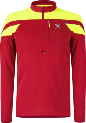 Montura - HIGH ZIP 2 MAGLIA — ROSSO/GIALLO FLUO — Vista frontale 1