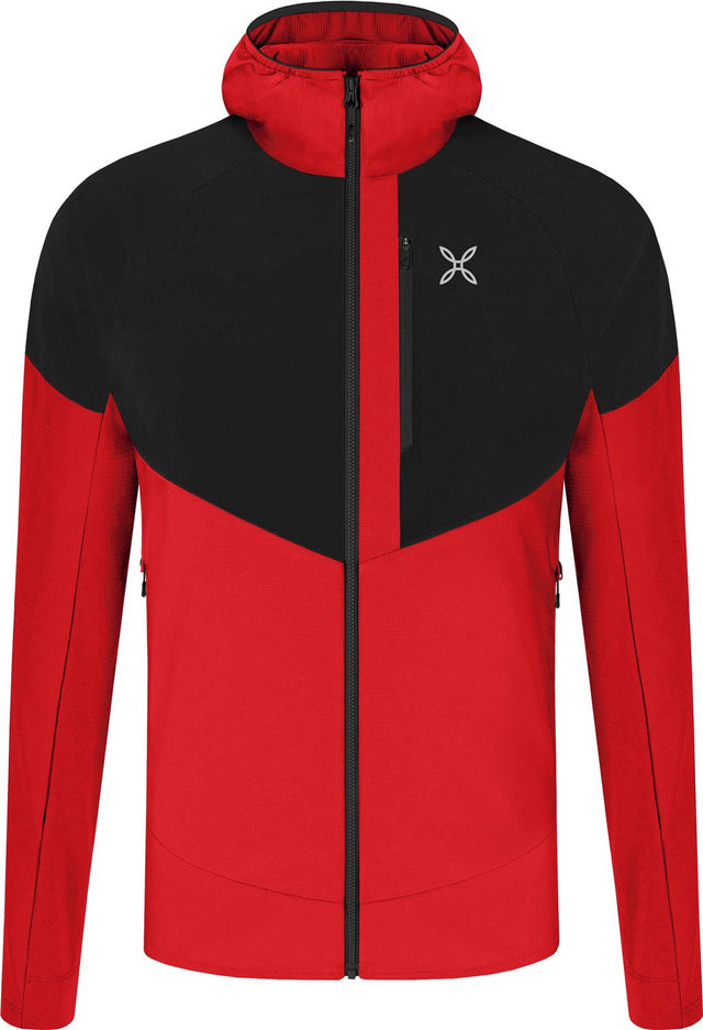 Montura - SPITZE WF HOODED MAGLIA — ROSSO/BLACK — Vista frontale 1