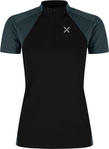 Montura - HADE ZIP T-SHIRT WOMAN — BLACK/PIOMBO — Vista frontale 1