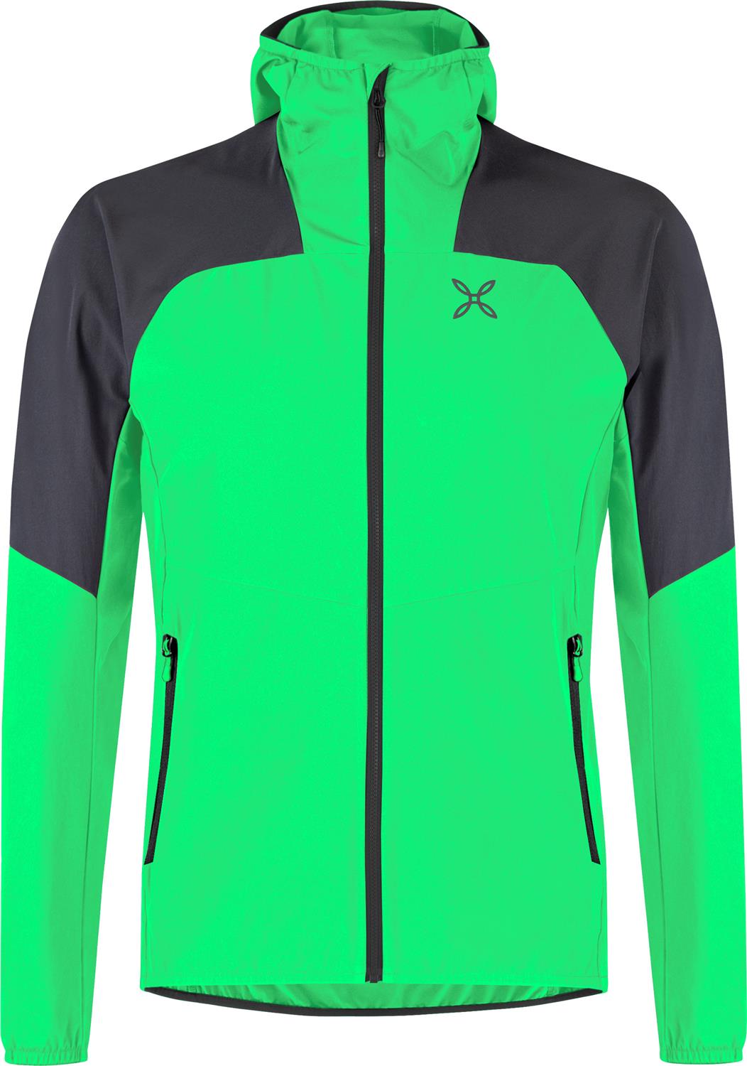 Montura - RISE HOODED JACKET — VIBE GREEN/ANTRACITE — Vista frontale 1