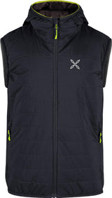 Montura - SPACE LIGHT HOODED VEST KIDS — BLACK/VERDE LIME — Vista frontale 1