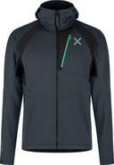 Montura - VERTIGO OCTA HOODED MAGLIA — TOWER GREY/VIBE GREEN — Vista frontale 1
