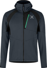 Montura - VERTIGO OCTA HOODED MAGLIA — TOWER GREY/VIBE GREEN — Vista frontale 1