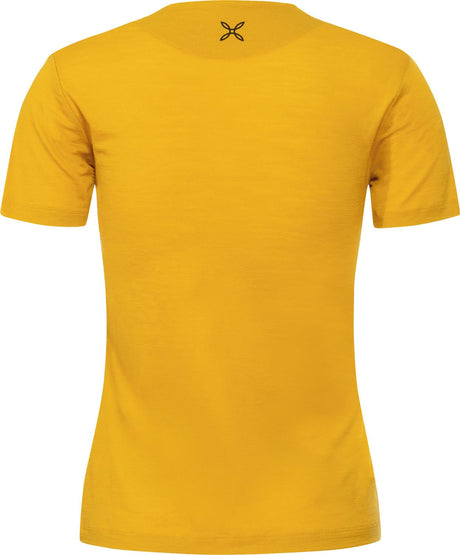 Montura - LOGO MERINO T-SHIRT WOMAN — MUSTARD — Vista posteriore 2