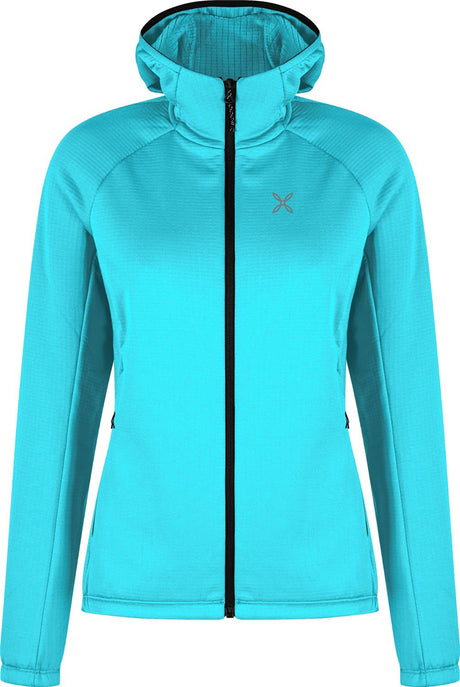 Montura - FADIS GRID HOODED MAGLIA WOMAN — TURQUOISE — Vista frontale 1