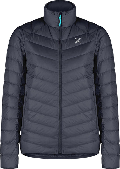 Montura - BREEZE DUVET JACKET WOMAN — GRAPHITE BLUE/TURQUOISE — Vista frontale 1