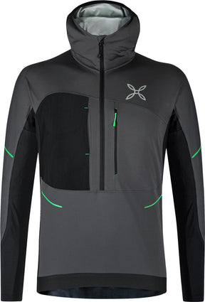 Montura - RITMO PTC AIRCORE HALF ZIP M. — ANTRACITE/VIBE GREEN — Vista frontale 1