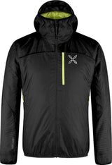 Montura - VERTIGO HYBRID HOODED JACKET — BLACK/SUNNY LIME — Vista frontale 1