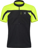 Montura - HIGH ZIP 2 T-SHIRT — BLACK/GIALLO FLUO — Vista frontale 1