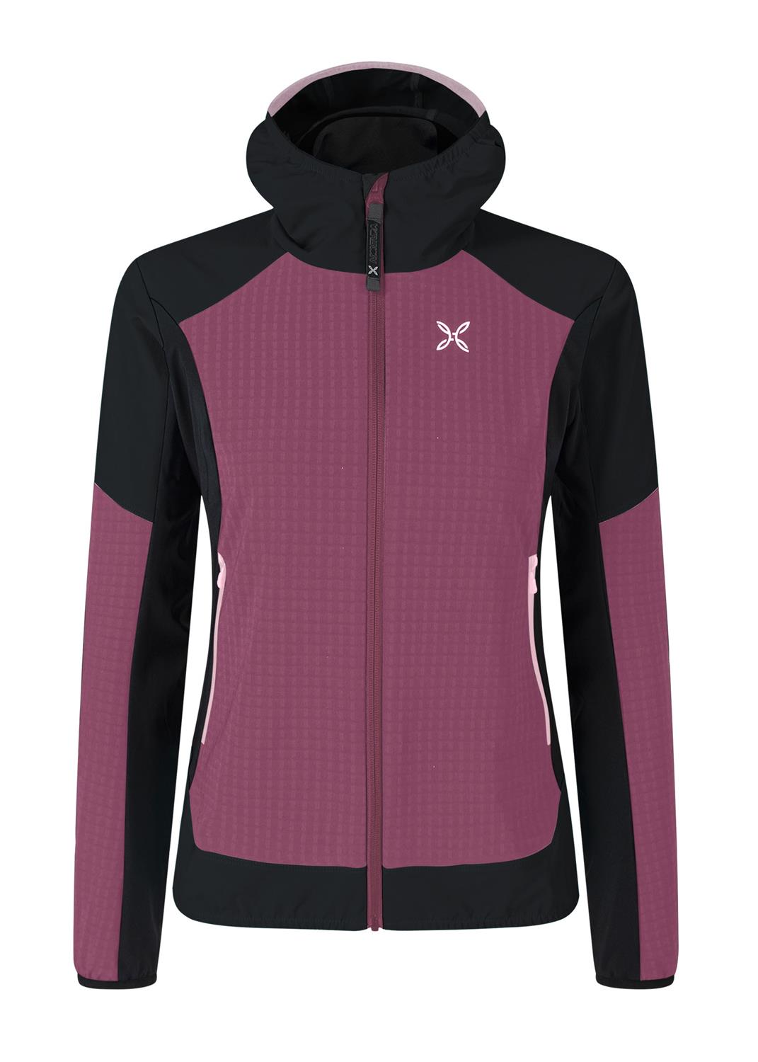 Montura - WIND REVOLUTION HOODY JACKET W — VINACCIA/LIGHT ROSE — Vista frontale 1
