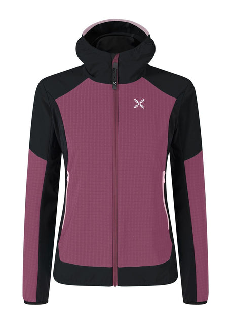 Montura - WIND REVOLUTION HOODY JACKET W — VINACCIA/LIGHT ROSE — Vista frontale 1