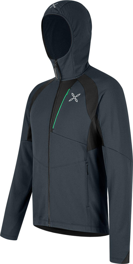 Montura - VERTIGO OCTA HOODED MAGLIA — TOWER GREY/VIBE GREEN — Immagine 2