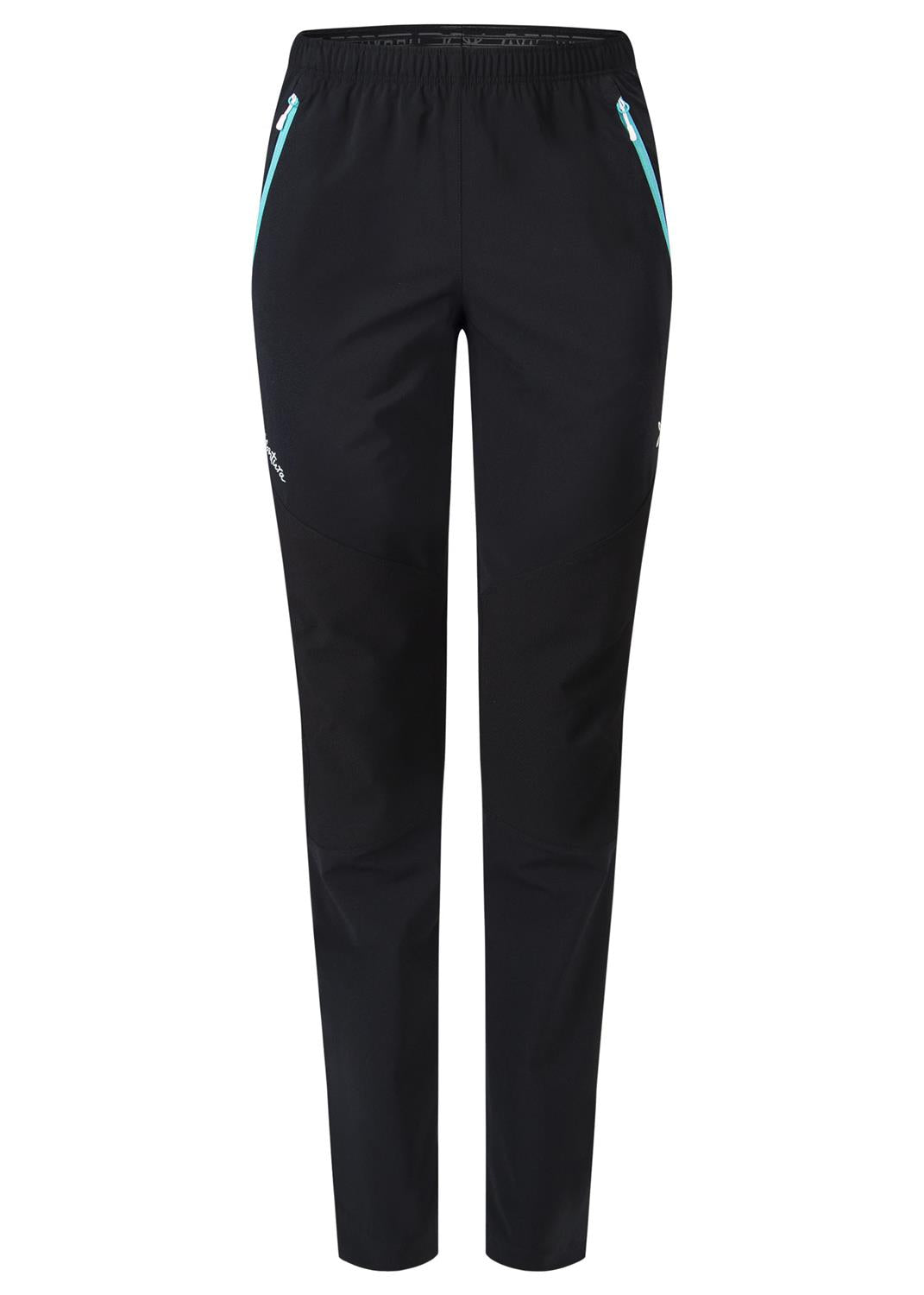 Montura - DOMINO TREKKING PANTS WOMAN — NERO/CARE BLUE — Vista frontale 1