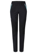Montura - DOMINO TREKKING PANTS WOMAN — NERO/CARE BLUE — Vista frontale 1
