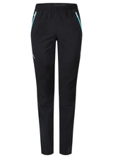 Montura - DOMINO TREKKING PANTS WOMAN — NERO/CARE BLUE — Vista frontale 1