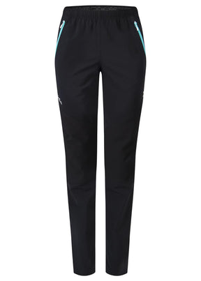 Montura - DOMINO TREKKING PANTS WOMAN — NERO/CARE BLUE — Vista frontale 1