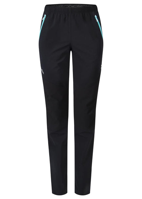 Montura - DOMINO TREKKING PANTS WOMAN — NERO/CARE BLUE — Vista frontale 1