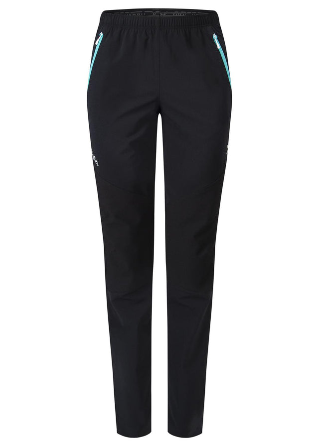 Montura - DOMINO TREKKING PANTS WOMAN — NERO/CARE BLUE — Vista frontale 1