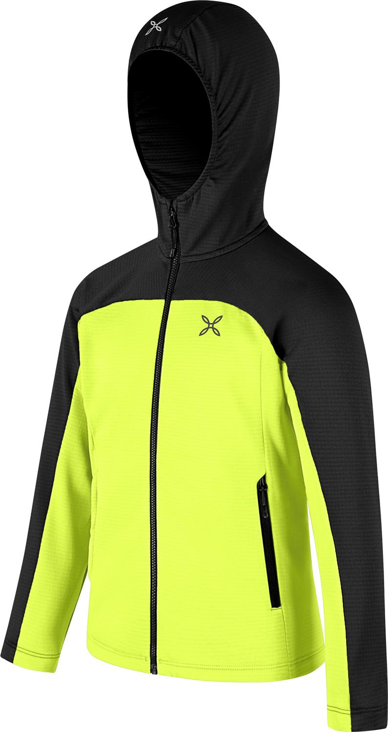 Montura - GRID LIGHT HOODED MAGLIA KIDS — VERDE LIME/BLACK — Immagine 2