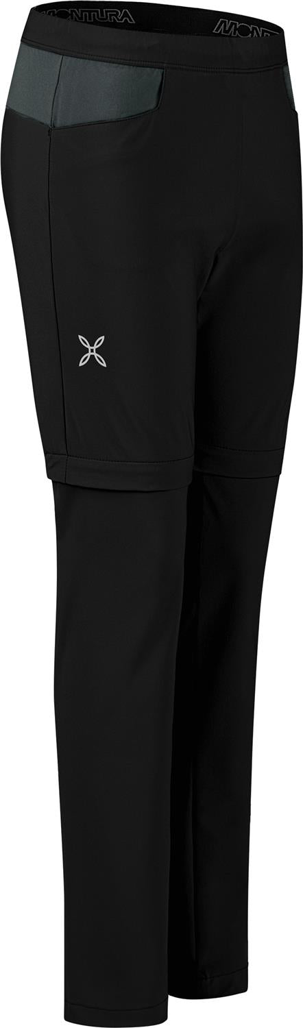 Montura - WALK ZIP OFF PANTS KIDS — BLACK/ANTRACITE — Immagine 2