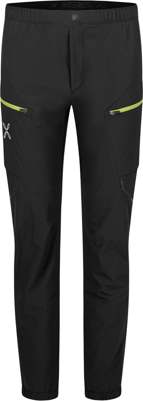 Montura - SPEED STYLE PANTS — BLACK/SUNNY LIME — Vista frontale 1