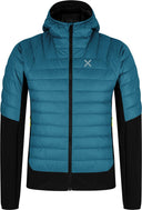 Montura - PEAK HYBRID HOODED JACKET — STEEL BLUE/SUNNY LIME — Vista frontale 1