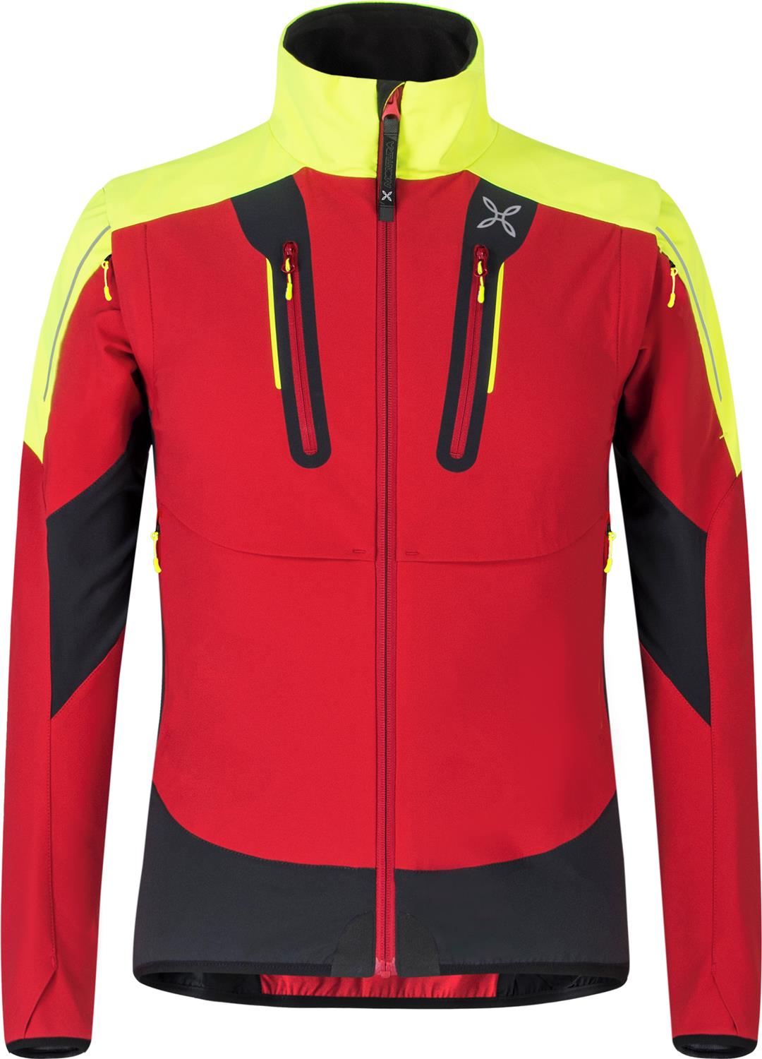 Montura - BRAVE 3 JACKET — ROSSO/GIALLO FLUO — Vista frontale 1