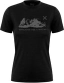 Montura - PEAKS MERINO T-SHIRT WOMAN — BLACK — Vista frontale 1
