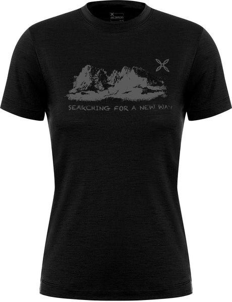 Montura - PEAKS MERINO T-SHIRT WOMAN — BLACK — Vista frontale 1