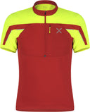 Montura - HIGH ZIP 2 T-SHIRT — ROSSO/GIALLO FLUO — Vista frontale 1