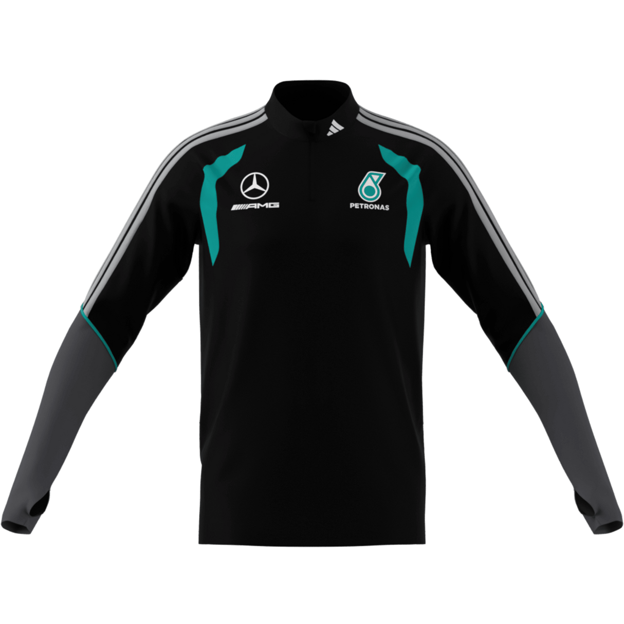 ADIDAS - Mercedes - Amg Petronas Formula 1 Team Mechanics Quarter Zip - Uomo - Black - image 7
