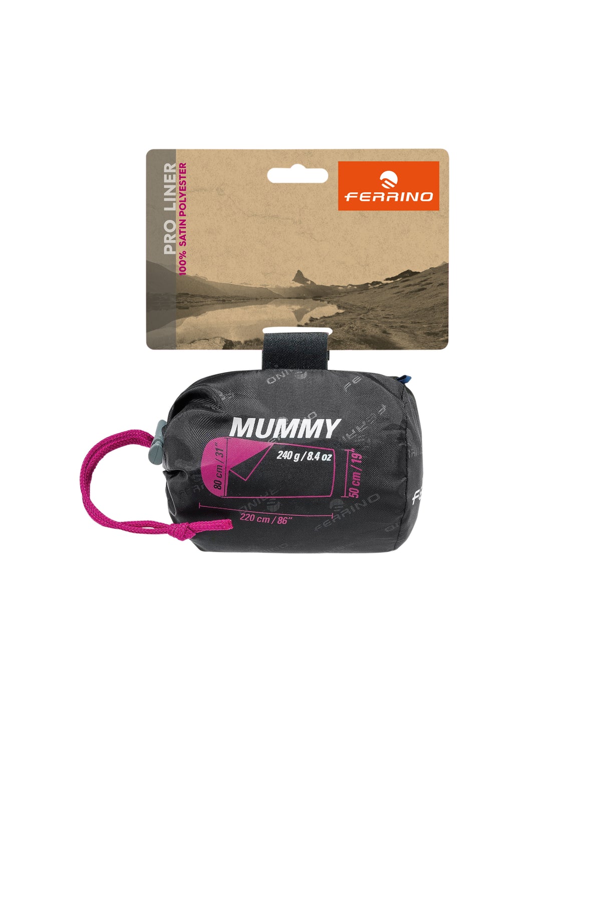 FERRINO PRO LINER MUMMY SACCO LENZUOLO SINTETICO TREKKING E VIAGGIO