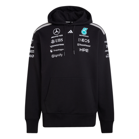 ADIDAS - Felpa Con Cappuccio Mercedes-Amg Petronas Formula 1 Team Driver - Uomo - Black - image 5
