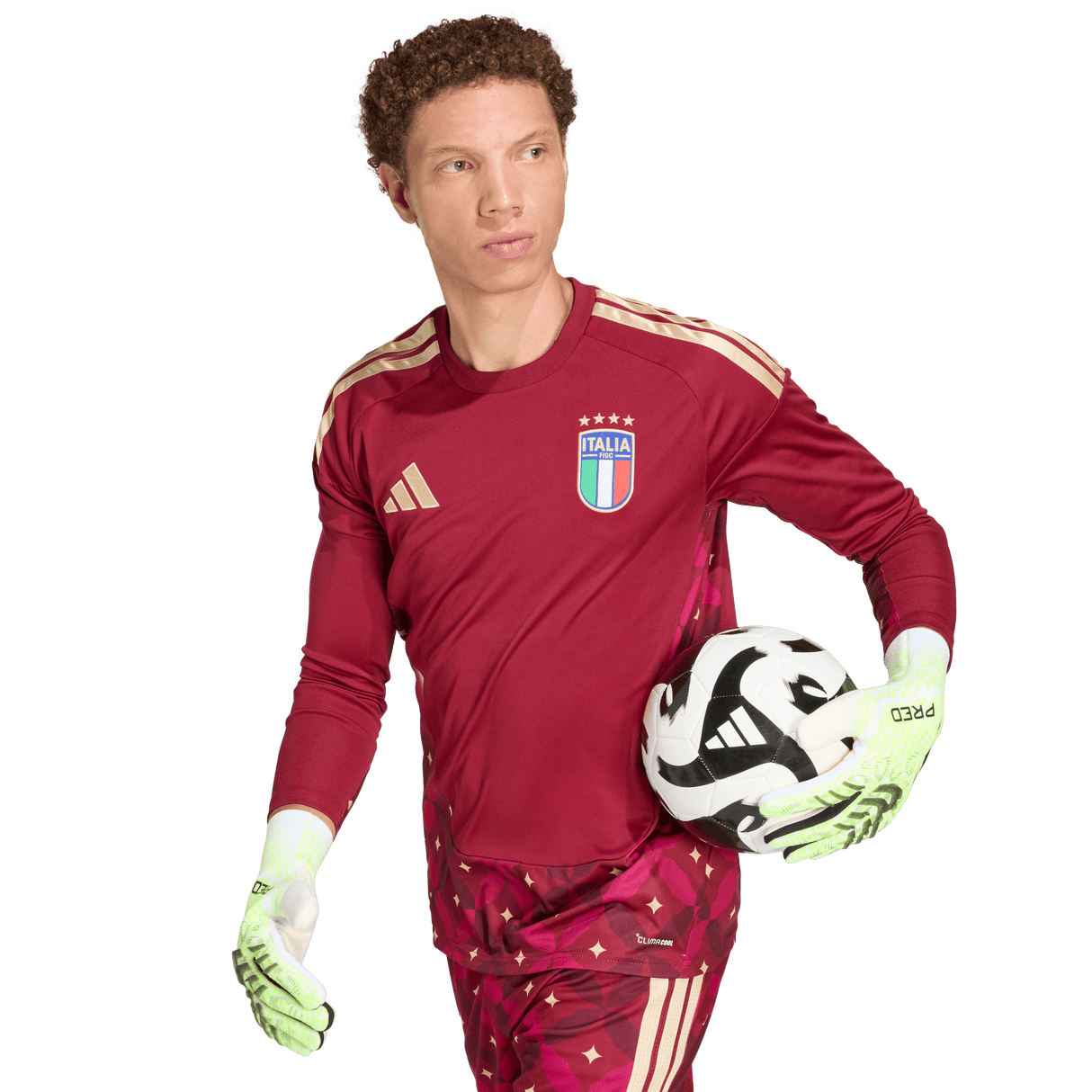 ADIDAS - Italia 26 Maglia Home Goalkeeper Long Sleeve - Uomo - Burgundy - image 8