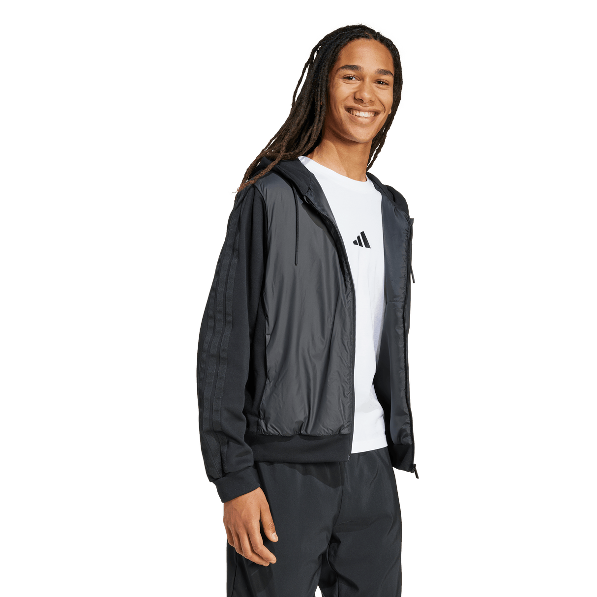 ADIDAS - Essentials CLIMAWARM 3 Stripes Insulated Hooded Hybrid Jackets - Uomo - Black - image 4