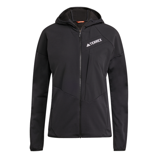 ADIDAS - TERREX Techrock CLIMAWARM+ Wind Hooded Fleece Jacket - Donna - Black - image 1