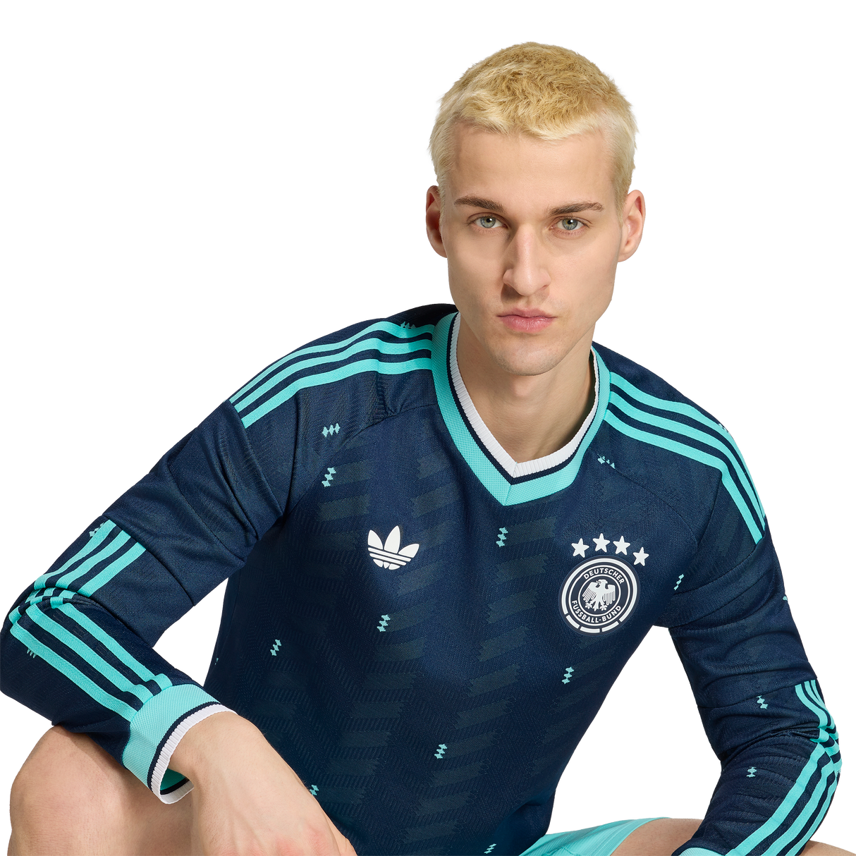 ADIDAS - Germany 26 Away Authentic Long Sleeve Jersey - Uomo - Blue - image 8
