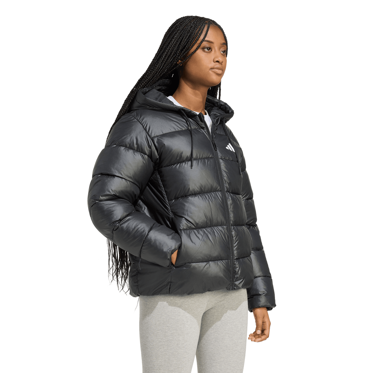 ADIDAS - Essentials CLIMAWARM Piumino Sintetico Giacca Con Cappuccio - Donna - Black - image 4