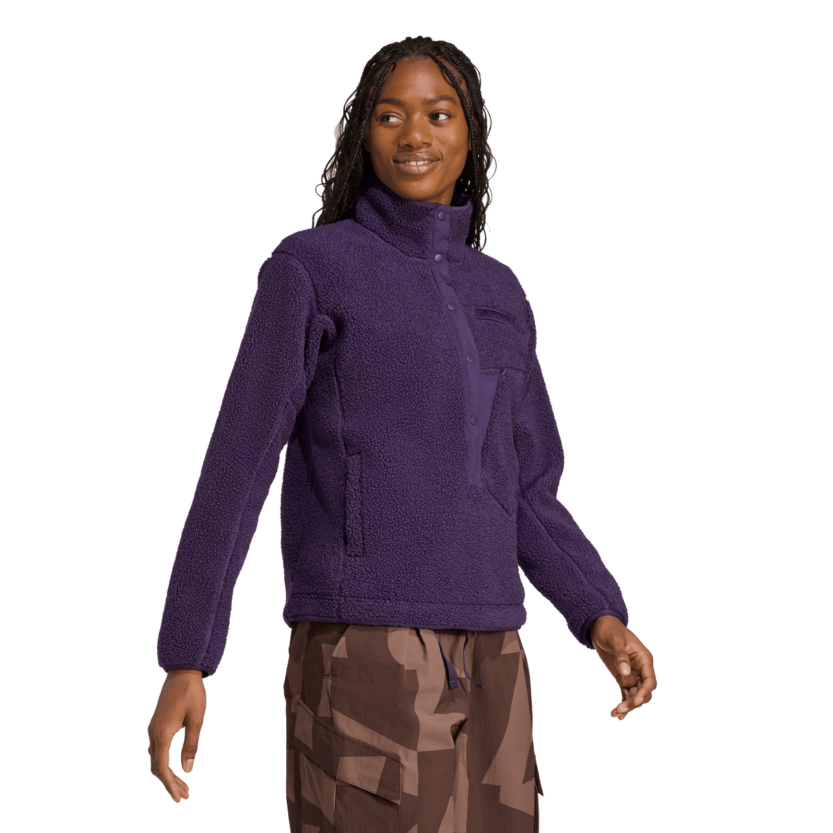 ADIDAS - Felpa TERREX Xploric High Pile Fleece Pullover - Donna - Purple - image 4