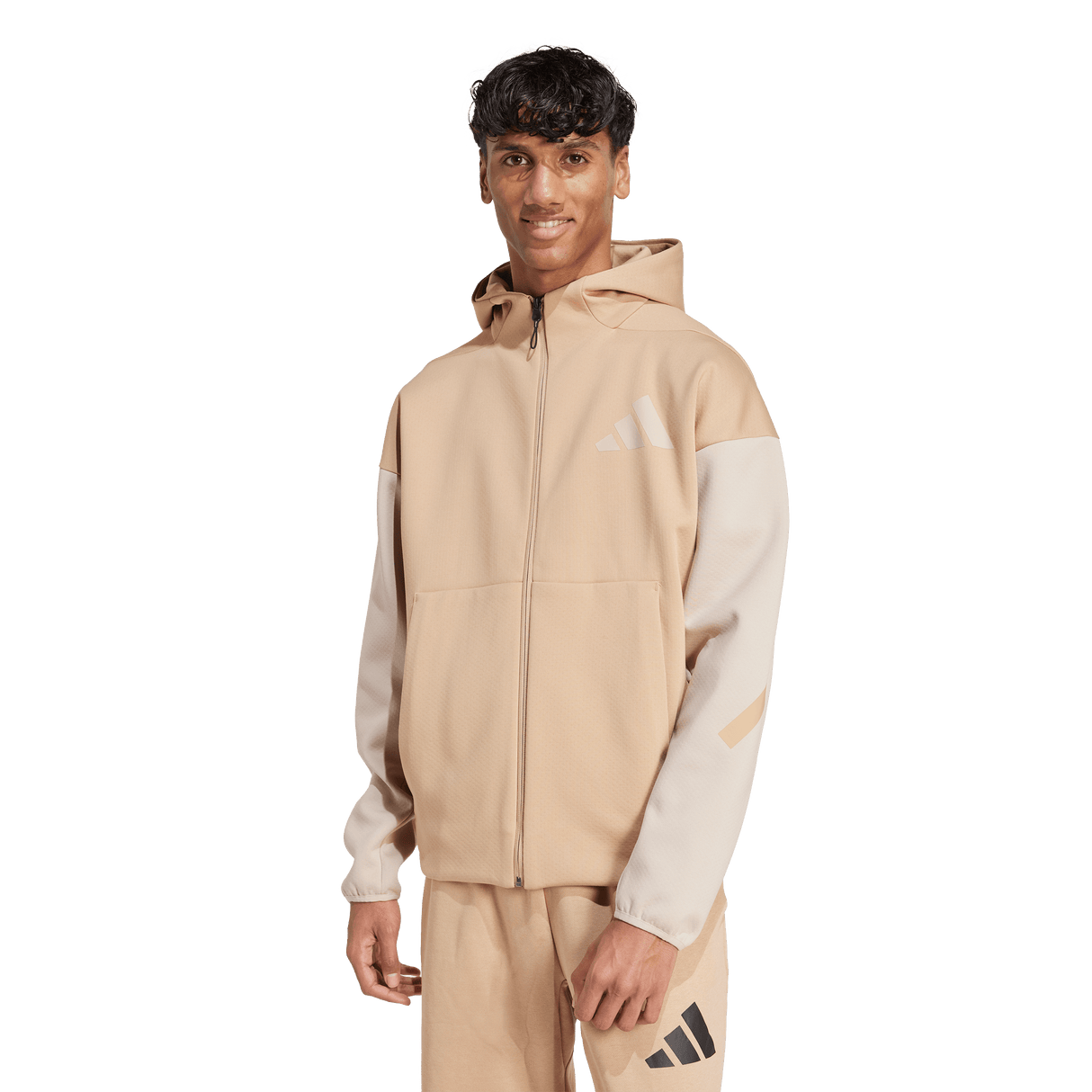 ADIDAS - Z.N.E. Adidas Felpa Con Cappuccio E Zip Integrale - Uomo - Brown - image 2