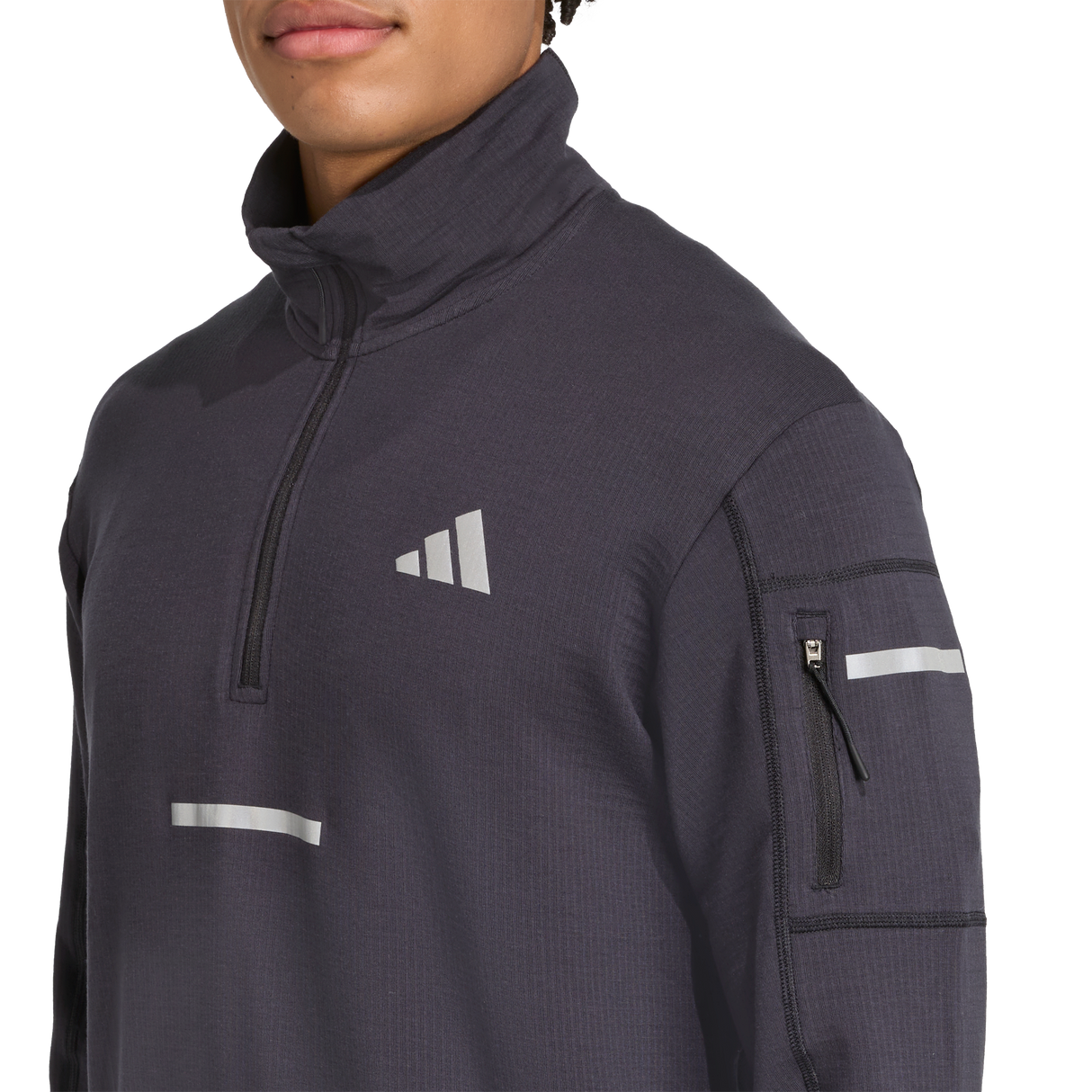 ADIDAS - Maglia Da Running Adi365 CLIMAWARM+ Half Zip - Uomo - Black - image 6