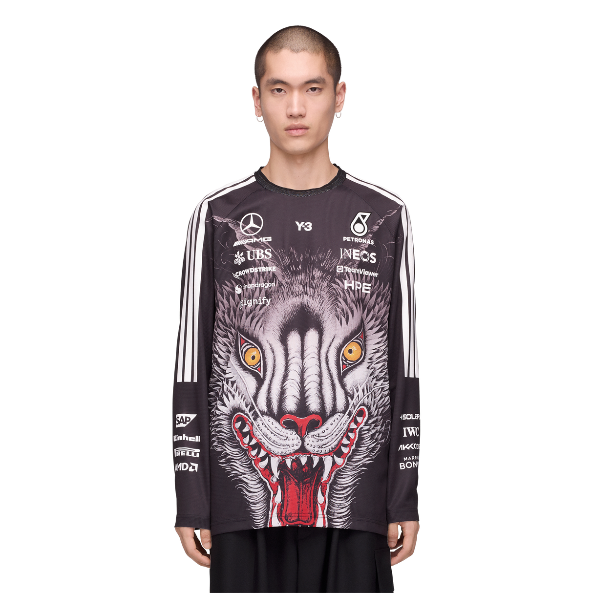 ADIDAS - Y-3 Mercedes - Amg Petronas Formula 1 Team Driver Long Sleeve Jersey - Black - image 2