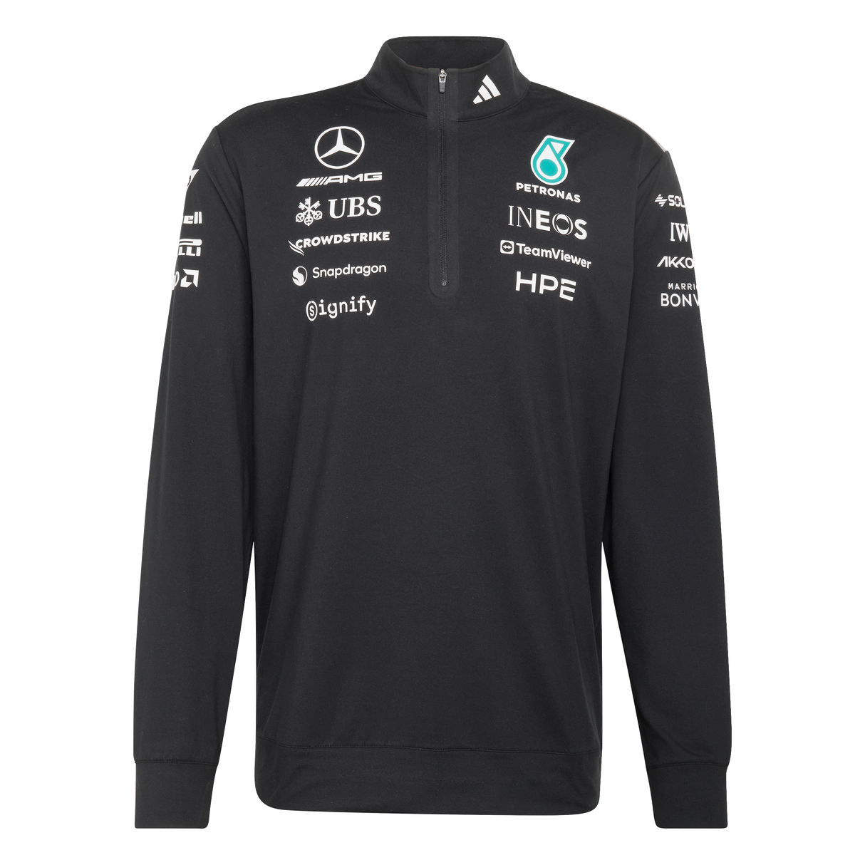 ADIDAS - Felpa Mercedes - Amg Petronas Formula 1 Team Engineers Quarter Zip - Uomo - Black - image 1